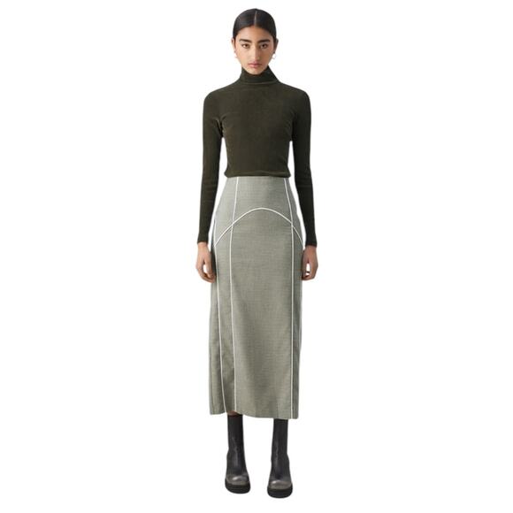 NWOT Gestuz Pippa Houndstooth Check Midi Skirt - Sz 38/US 6 - Picture 1 of 14